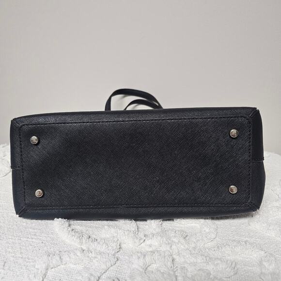 Kate Spade Black Coated Canvas Shoulder Bag Minimalist Neutral Quiet Luxury - Picture 7 of 10